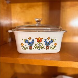 Decorative Floral Glass Baking Dish